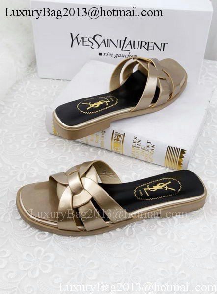 Yves Saint Laurent Patent Leather Slipper YSL287 Gold