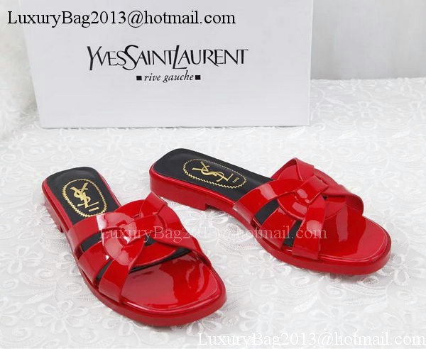 Yves Saint Laurent Patent Leather Slipper YSL287 Red