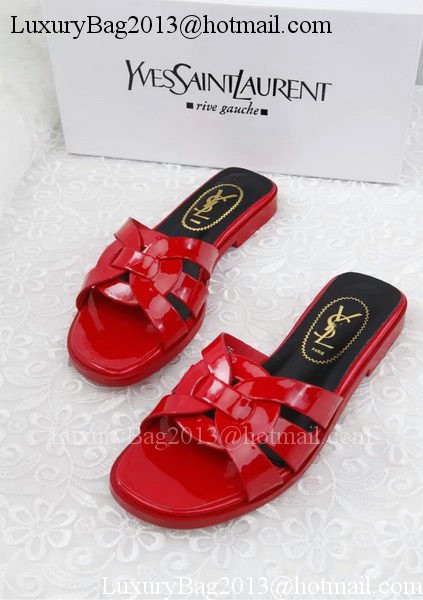 Yves Saint Laurent Patent Leather Slipper YSL287 Red