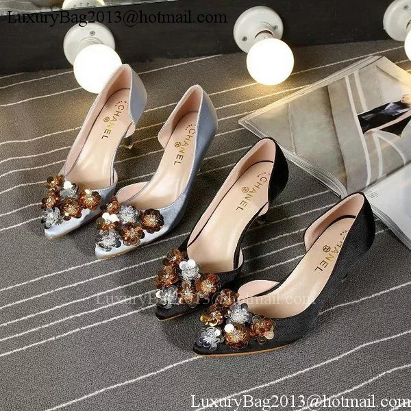 Chanel 70mm Leather Pump CH1749 Grey