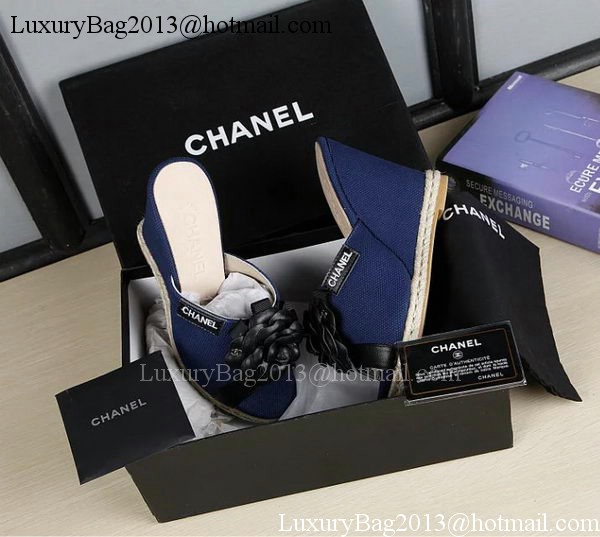 Chanel 90mm Leather Wedge CH1772 Blue