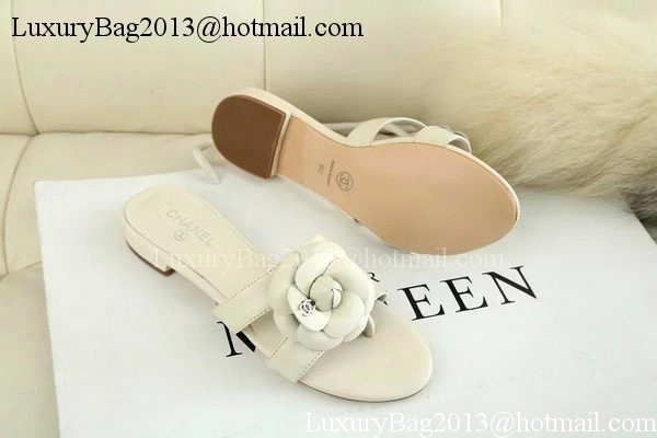 Chanel Slipper Leatehr CH1727 OffWhite