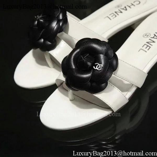 Chanel Slipper Leatehr CH1727 White