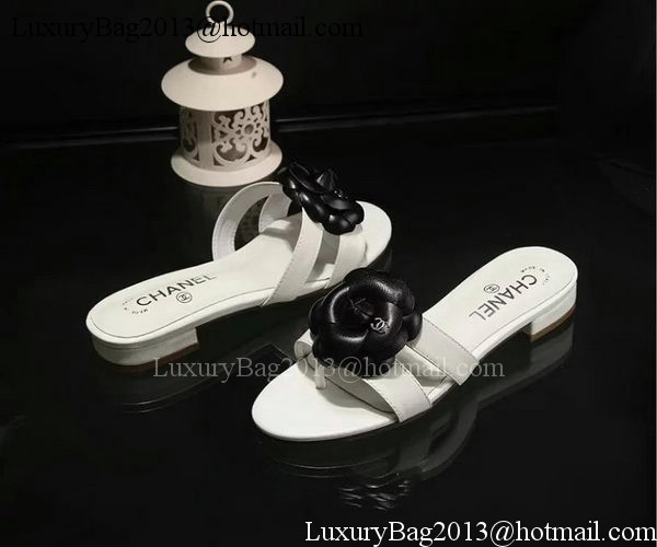 Chanel Slipper Leatehr CH1727 White