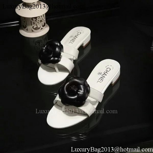 Chanel Slipper Leatehr CH1727 White