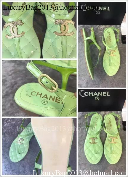 Chanel Thong Sandal CH1766 Green