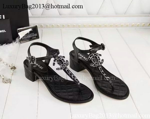 Chanel Thong Sandal CH1775 Black