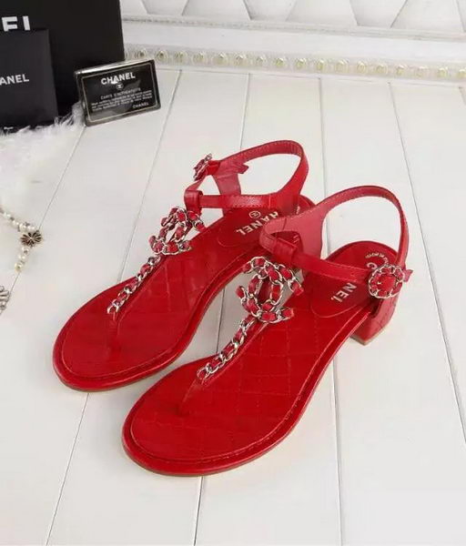 Chanel Thong Sandal CH1775 Red