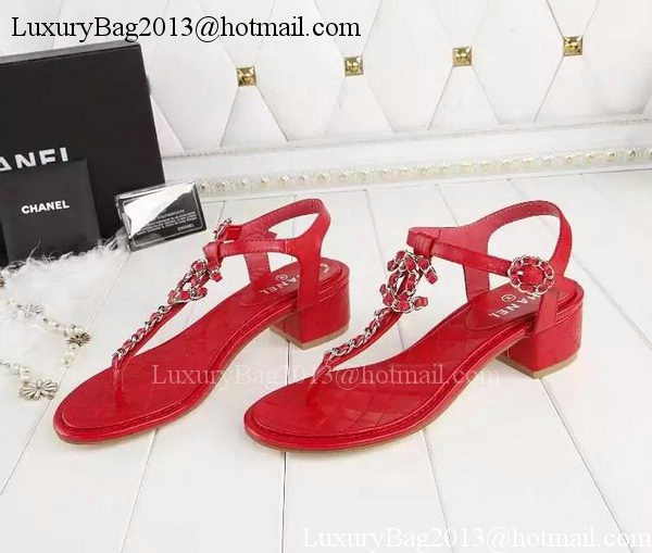 Chanel Thong Sandal CH1775 Red