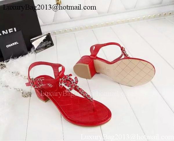 Chanel Thong Sandal CH1775 Red