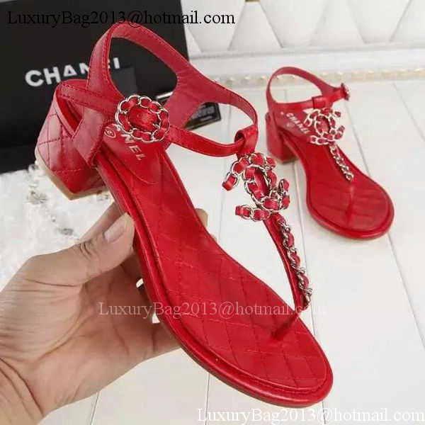 Chanel Thong Sandal CH1775 Red