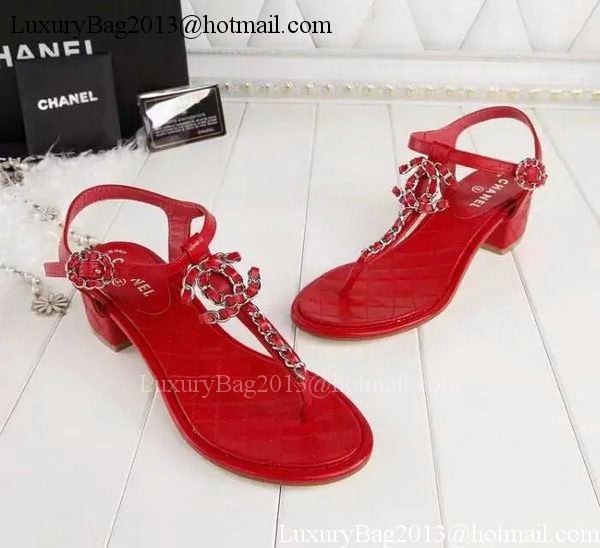 Chanel Thong Sandal CH1775 Red