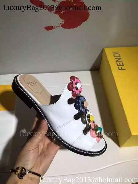 Fendi Slipper Leatehr FD130 White