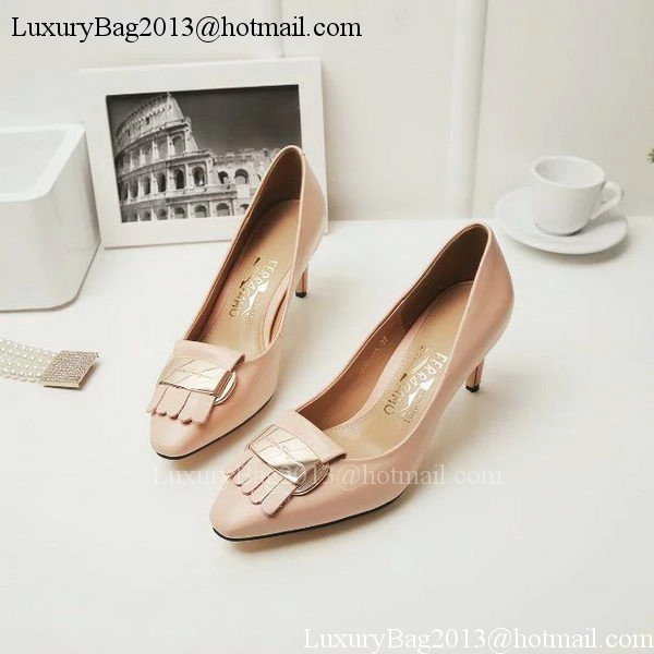 Ferragamo 70mm Pump Leather FL891 Apricot