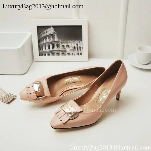 Ferragamo 70mm Pump Leather FL891 Apricot