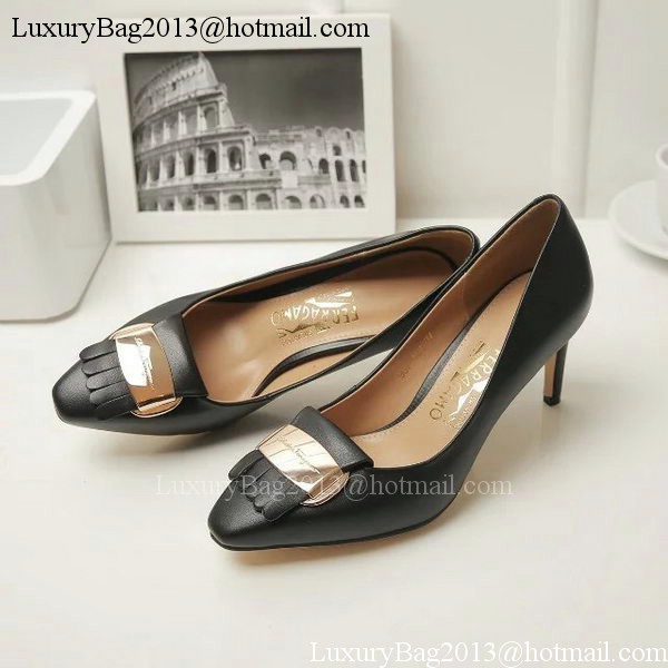 Ferragamo 70mm Pump Leather FL891 Black