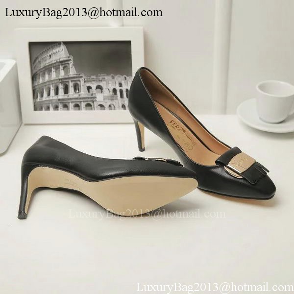 Ferragamo 70mm Pump Leather FL891 Black