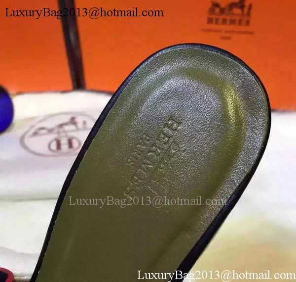 Hermes Slippers Leather HO710 Black