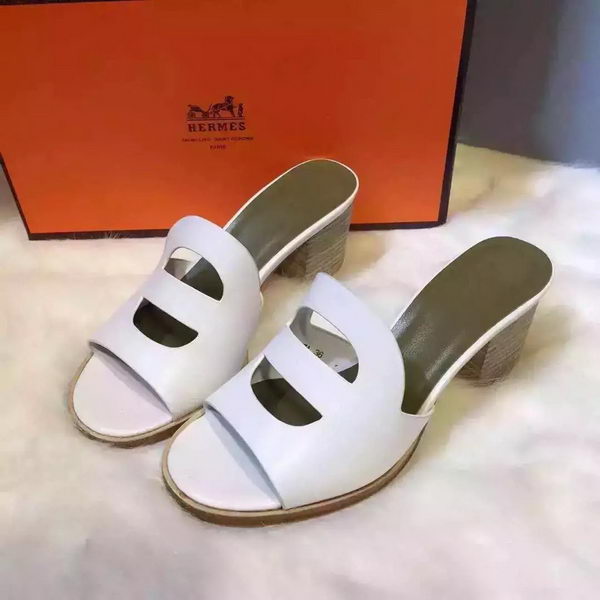 Hermes Slippers Leather HO710 White