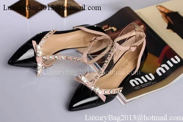 miu miu Leather Sandal MM445 Black