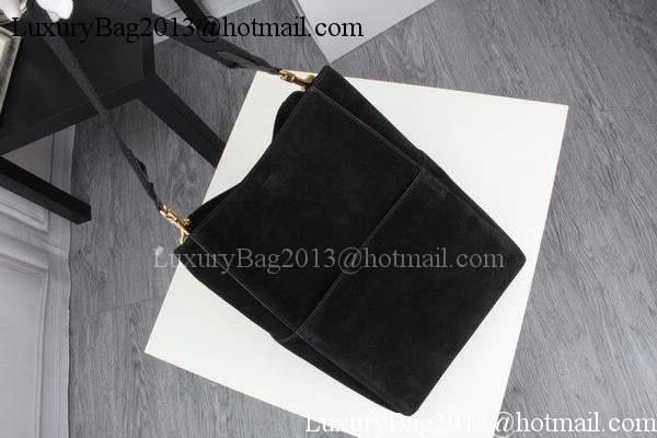 CELINE Sangle Seau Bag in Original Suede Leather C3360 Black