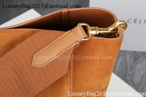 CELINE Sangle Seau Bag in Original Suede Leather C3360 Wheat