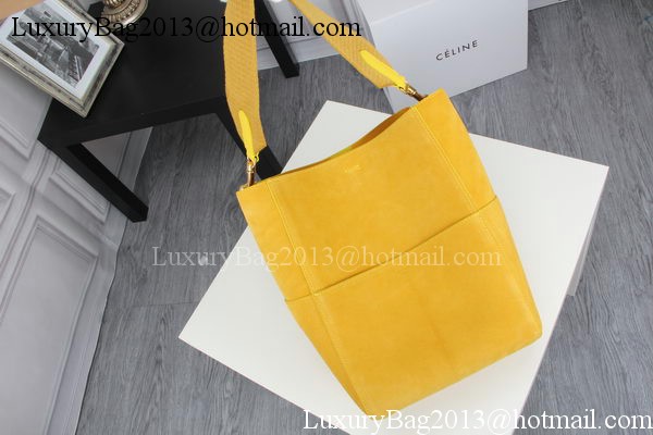 CELINE Sangle Seau Bag in Original Suede Leather C3360 Yellow