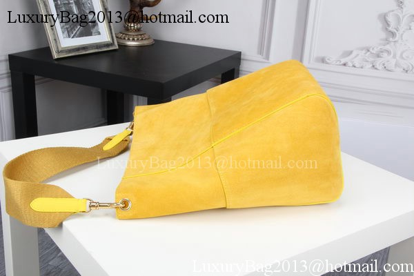 CELINE Sangle Seau Bag in Original Suede Leather C3360 Yellow