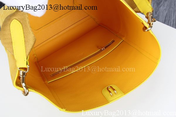 CELINE Sangle Seau Bag in Original Suede Leather C3360 Yellow