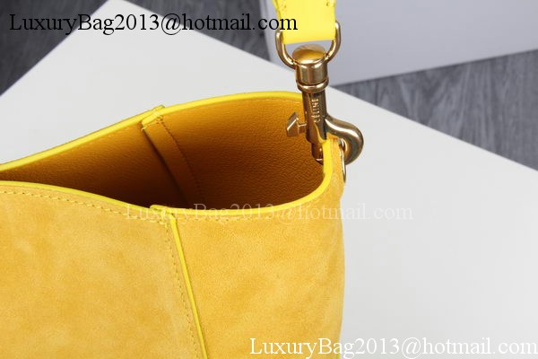 CELINE Sangle Seau Bag in Original Suede Leather C3360 Yellow