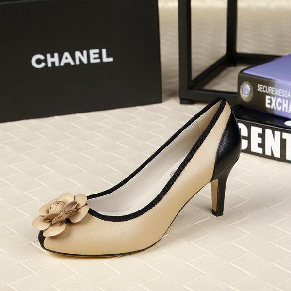 Chanel 80mm Leather Pump CH1817 Apricot