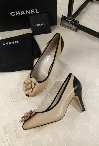 Chanel 80mm Leather Pump CH1817 Apricot