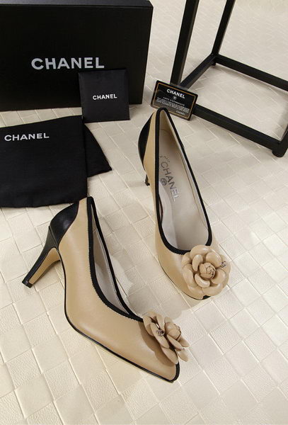 Chanel 80mm Leather Pump CH1817 Apricot