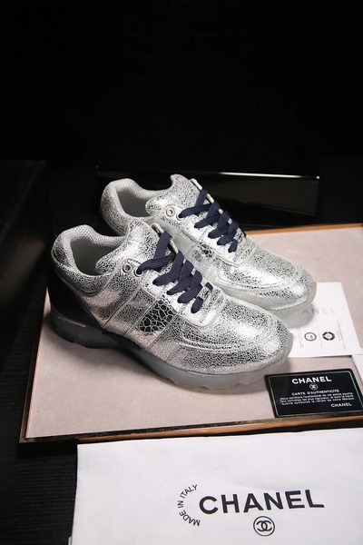 Chanel Casual Shoes Leather CH1796 Silver