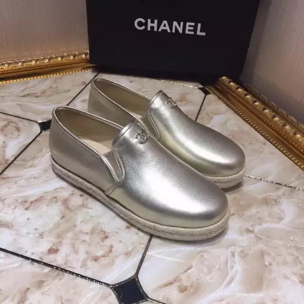 Chanel Casual Shoes Leather CH1811 Gold