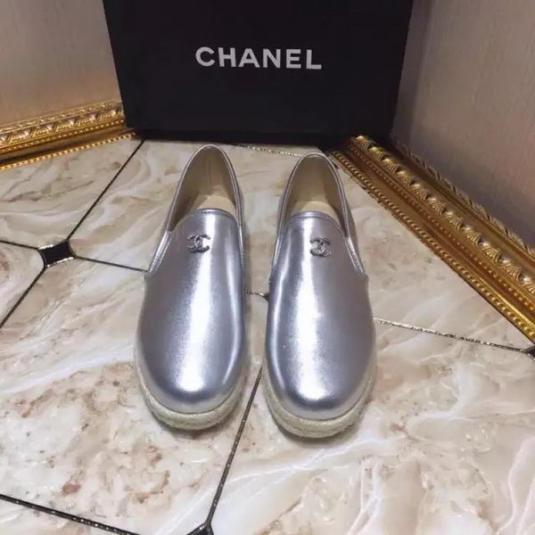 Chanel Casual Shoes Leather CH1811 Silver