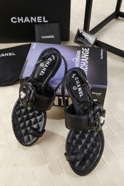 Chanel Leather Sandal CH1819 Black