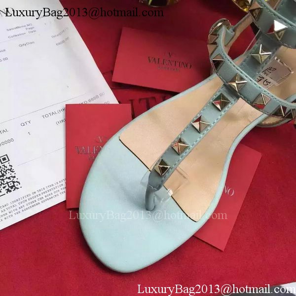 Valentino Leather Sandal VT843 Light Blue