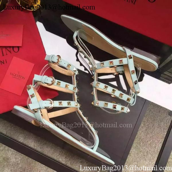 Valentino Leather Sandal VT843 Light Blue