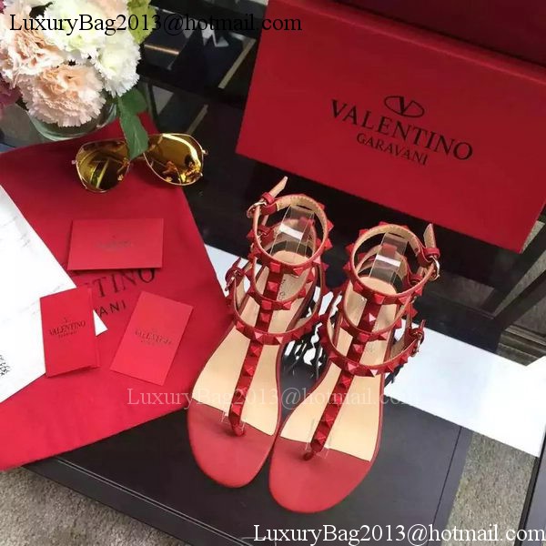 Valentino Leather Sandal VT843 Red