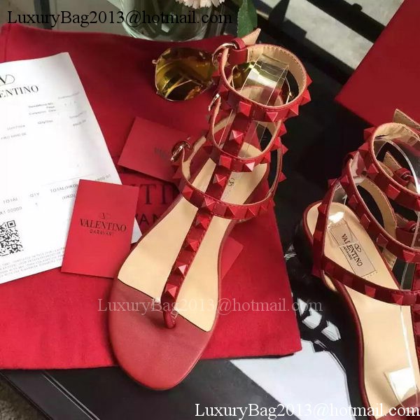 Valentino Leather Sandal VT843 Red