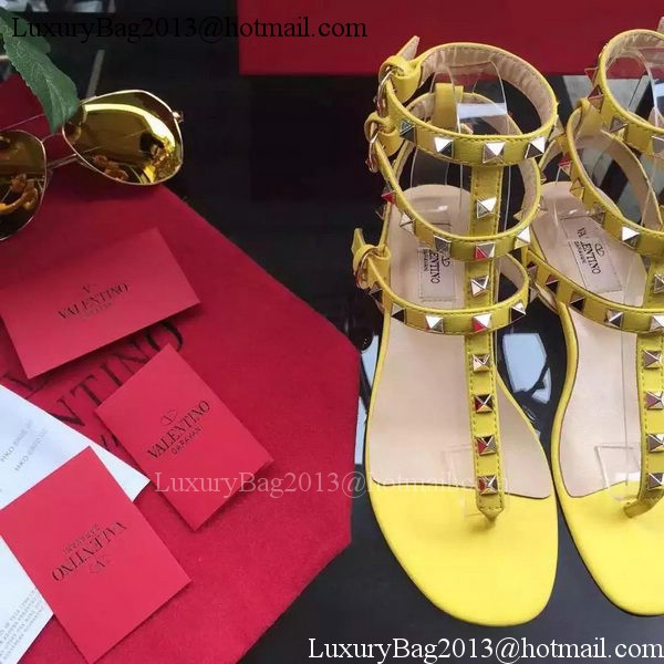 Valentino Leather Sandal VT843 Yellow