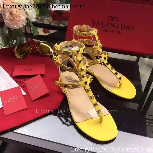 Valentino Leather Sandal VT843 Yellow