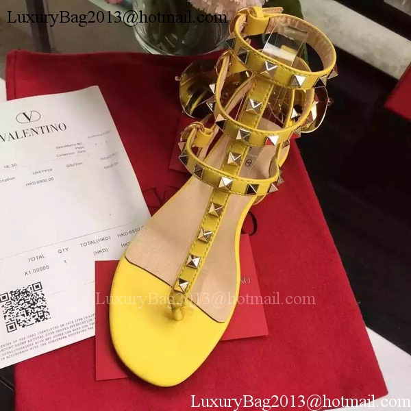 Valentino Leather Sandal VT843 Yellow