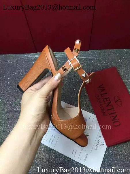 Valentino Leather Sandal VT856 Brown