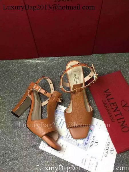 Valentino Leather Sandal VT856 Brown