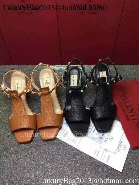 Valentino Leather Sandal VT856 Brown