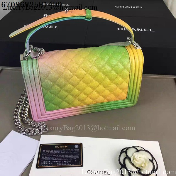 Boy Chanel Flap Shoulder Bag Pearl Caviar Leather A67086 Multicolour