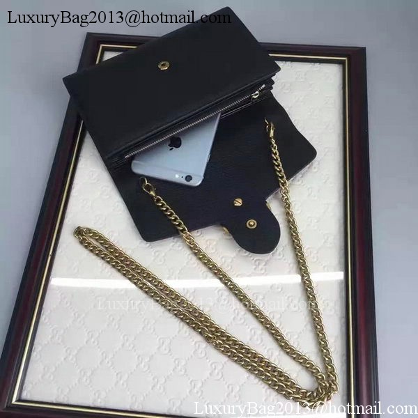 Gucci GG Marmont Leather mini Chain Bag 401232 Black