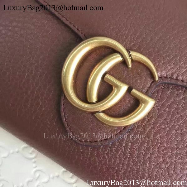 Gucci GG Marmont Leather mini Chain Bag 401232 Brown